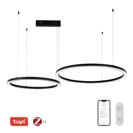 Immax NEO 07216L - Dimmbare LED-Hängeleuchte an Schnur FINO LED/93W/230V 60/80cm schwarz Tuya + Fernbedienung