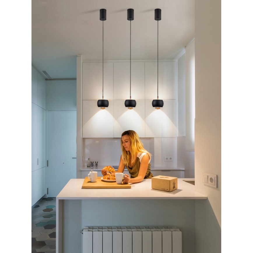 Immax NEO 07219L - LED dimmbare Hängeleuchte an Seil DORMINE LED/6W/230V matt schwarz Tuya + Fernbedienung