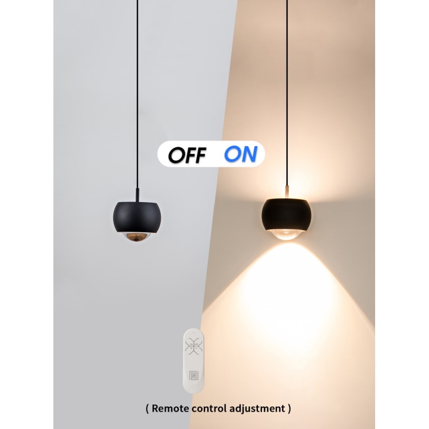 Immax NEO 07219L - LED dimmbare Hängeleuchte an Seil DORMINE LED/6W/230V matt schwarz Tuya + Fernbedienung