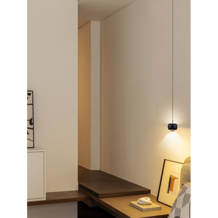 Immax NEO 07219L - LED dimmbare Hängeleuchte an Seil DORMINE LED/6W/230V matt schwarz Tuya + Fernbedienung