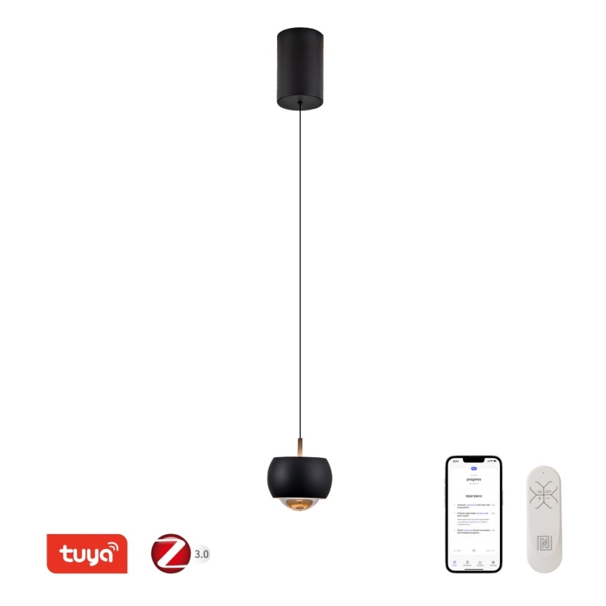 Immax NEO 07219L - LED dimmbare Hängeleuchte an Seil DORMINE LED/6W/230V matt schwarz Tuya + Fernbedienung