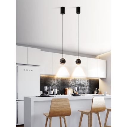 Immax NEO 07220L - Dimmbare LED-Hängeleuchte an Schnur DORMINE LED/6W/230V glänzend schwarz Tuya + Fernbedienung