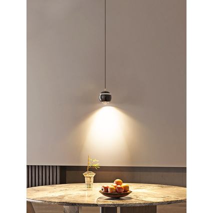 Immax NEO 07220L - Dimmbare LED-Hängeleuchte an Schnur DORMINE LED/6W/230V glänzend schwarz Tuya + Fernbedienung