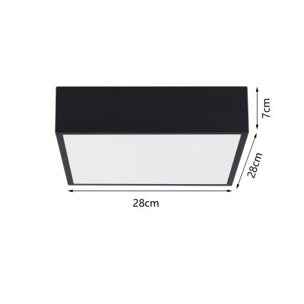 Immax NEO 07237L - Dimmbare LED-Deckenleuchte CANTO LED/22W/230V schwarz Tuya + Fernbedienung