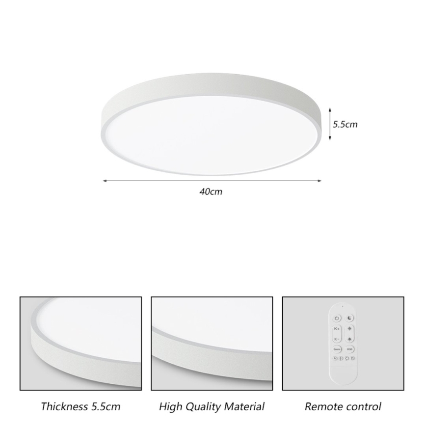 Immax NEO 07251L - Dimmbare LED-Deckenleuchte NEO LITE SEMPLICI LED/36W/230V 3000-6000K Wi-Fi Tuya weiß + Fernbedienung