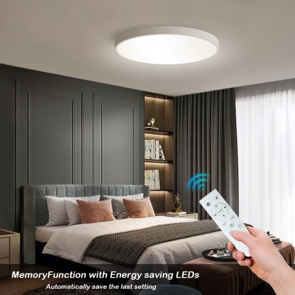 Immax NEO 07253L - Dimmbare LED-Deckenleuchte NEO LITE SEMPLICI LED/60W/230V 3000-6000K Wi-Fi Tuya weiß + Fernbedienung