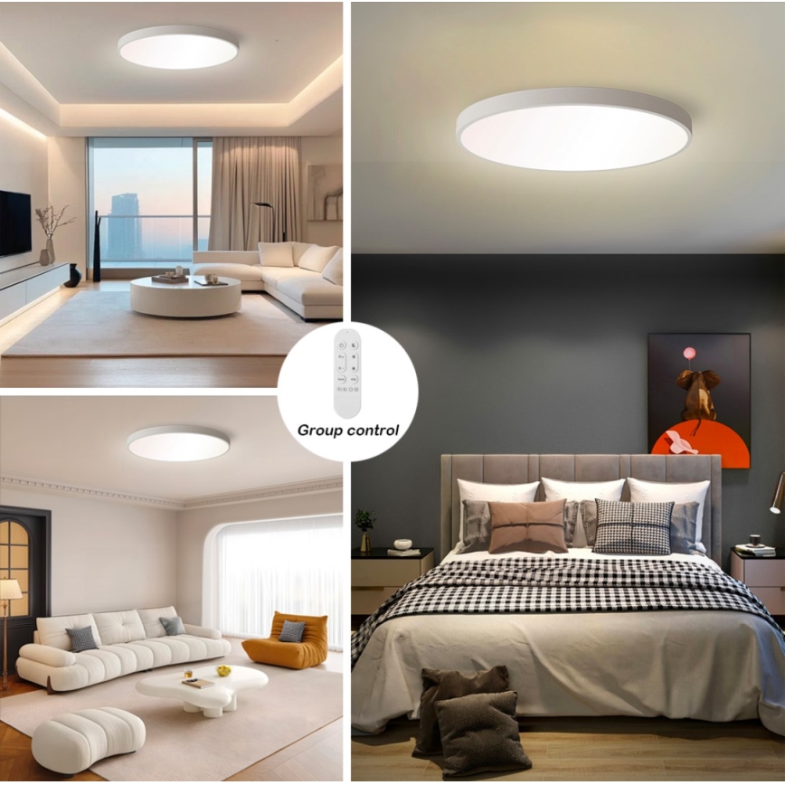 Immax NEO 07253L - Dimmbare LED-Deckenleuchte NEO LITE SEMPLICI LED/60W/230V 3000-6000K Wi-Fi Tuya weiß + Fernbedienung