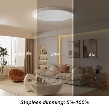 Immax NEO 07253L - Dimmbare LED-Deckenleuchte NEO LITE SEMPLICI LED/60W/230V 3000-6000K Wi-Fi Tuya weiß + Fernbedienung
