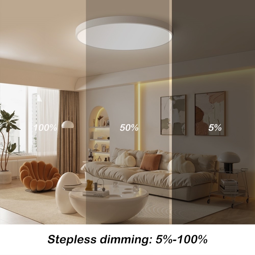 Immax NEO 07253L - Dimmbare LED-Deckenleuchte NEO LITE SEMPLICI LED/60W/230V 3000-6000K Wi-Fi Tuya weiß + Fernbedienung
