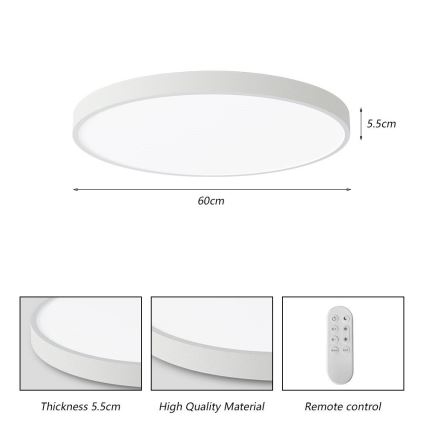 Immax NEO 07253L - Dimmbare LED-Deckenleuchte NEO LITE SEMPLICI LED/60W/230V 3000-6000K Wi-Fi Tuya weiß + Fernbedienung