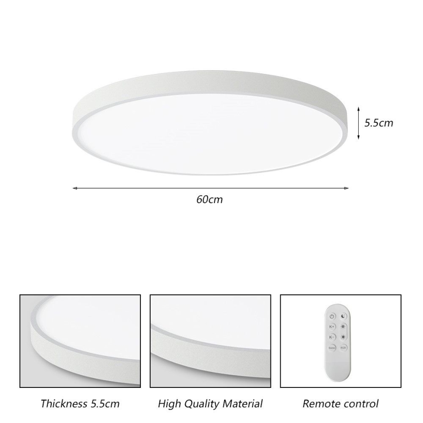 Immax NEO 07253L - Dimmbare LED-Deckenleuchte NEO LITE SEMPLICI LED/60W/230V 3000-6000K Wi-Fi Tuya weiß + Fernbedienung