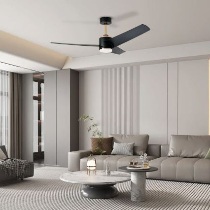 Immax NEO 07280L - Dimmbarer LED-Deckenventilator BEAUTY LED/18W/230V Wi-Fi Tuya schwarz + Fernbedienung