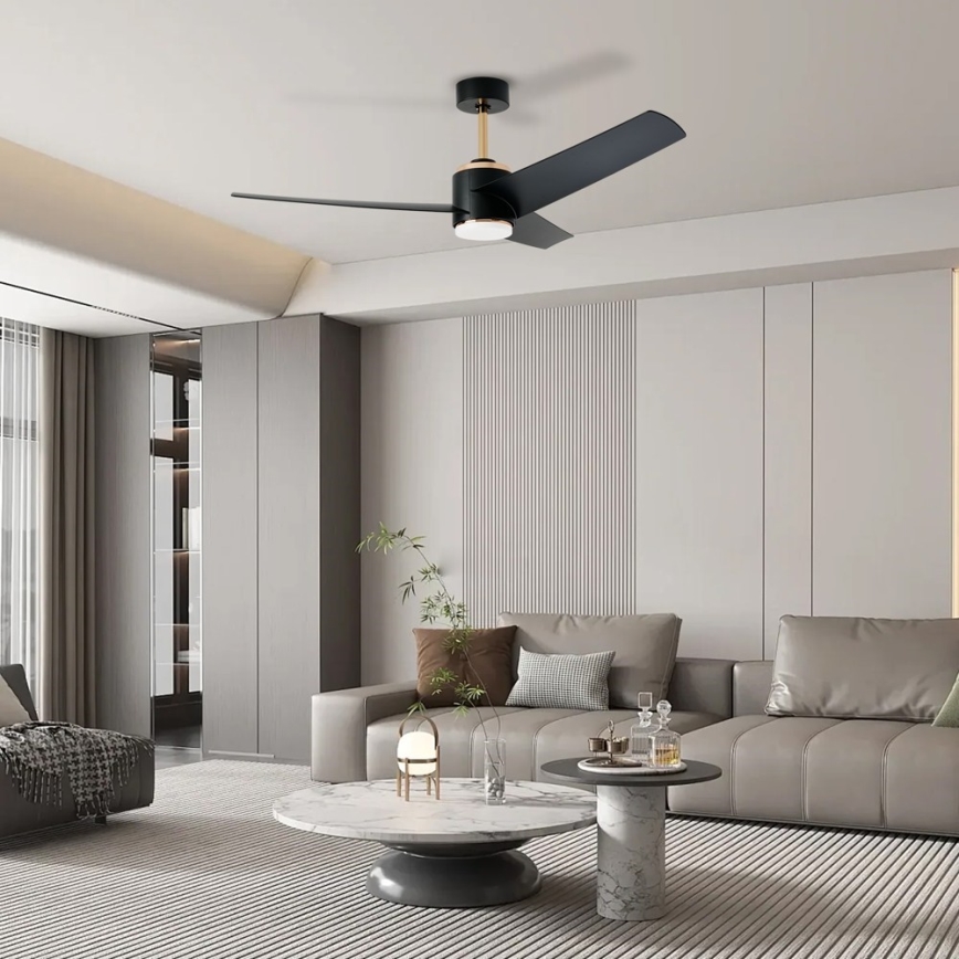 Immax NEO 07280L - Dimmbarer LED-Deckenventilator BEAUTY LED/18W/230V Wi-Fi Tuya schwarz + Fernbedienung