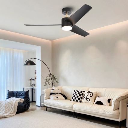 Immax NEO 07280L - Dimmbarer LED-Deckenventilator BEAUTY LED/18W/230V Wi-Fi Tuya schwarz + Fernbedienung