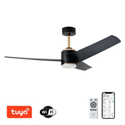 Immax NEO 07280L - Dimmbarer LED-Deckenventilator BEAUTY LED/18W/230V Wi-Fi Tuya schwarz + Fernbedienung