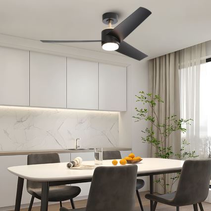 Immax NEO 07280L - LED-Deckenventilator BEAUTY LED/18W/230V Wi-Fi Tuya schwarz d 132 cm + Fernbedienung