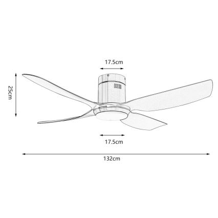 Immax NEO 07282L - LED+CCT Dimmbarer Deckenventilator PURE LED/24W/230V 3000/4000/6000K Wi-Fi Tuya + Fernbedienung