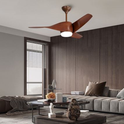 Immax NEO 07286L - Dimmbarer LED-Deckenventilator WAVE LED/18W/230V Wi-Fi Tuya braun + Fernbedienung