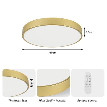 Immax NEO 07293L - LED+CCT dimmbare Deckenleuchte SEMPLICI LED/60W/230V 2700-6500K Ø 60 cm + Fernbedienung
