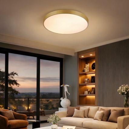 Immax NEO 07293L - dimmbare LED-Deckenleuchte NEO LITE SEMPLICI LED/60W/230V 3000-6000K Ø 60 cm Wi-Fi Tuya goldfarben + Fernbedienung