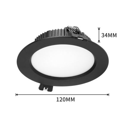 Immax NEO 07294L - dimmbares LED-Einbau-Downlight DOWN LED/12W/230V Wi-Fi Ø 12 cm schwarz