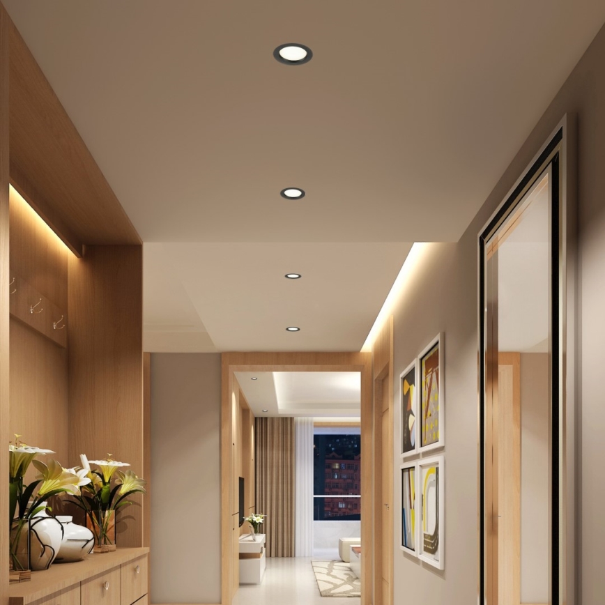 Immax NEO 07294L - dimmbares LED-Einbau-Downlight DOWN LED/12W/230V Wi-Fi Tuya Tuya Ø 12 cm schwarz