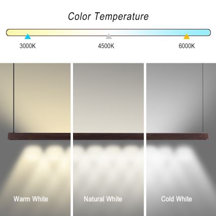 Immax NEO 07300L - LED-dimmbare Pendelleuchte an Seil MADEIRA LED/26W/230V Wi-Fi Tuya 122 cm Nussbaum + Fernbedienung