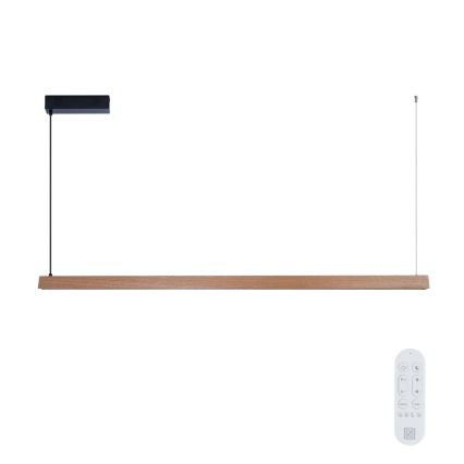 Immax NEO 07304L - LED-dimmbare Hängeleuchte mit Seilaufhängung MADEIRA LED/33W/230V Wi‑Fi Tuya 152 cm Eiche + Fernbedienung