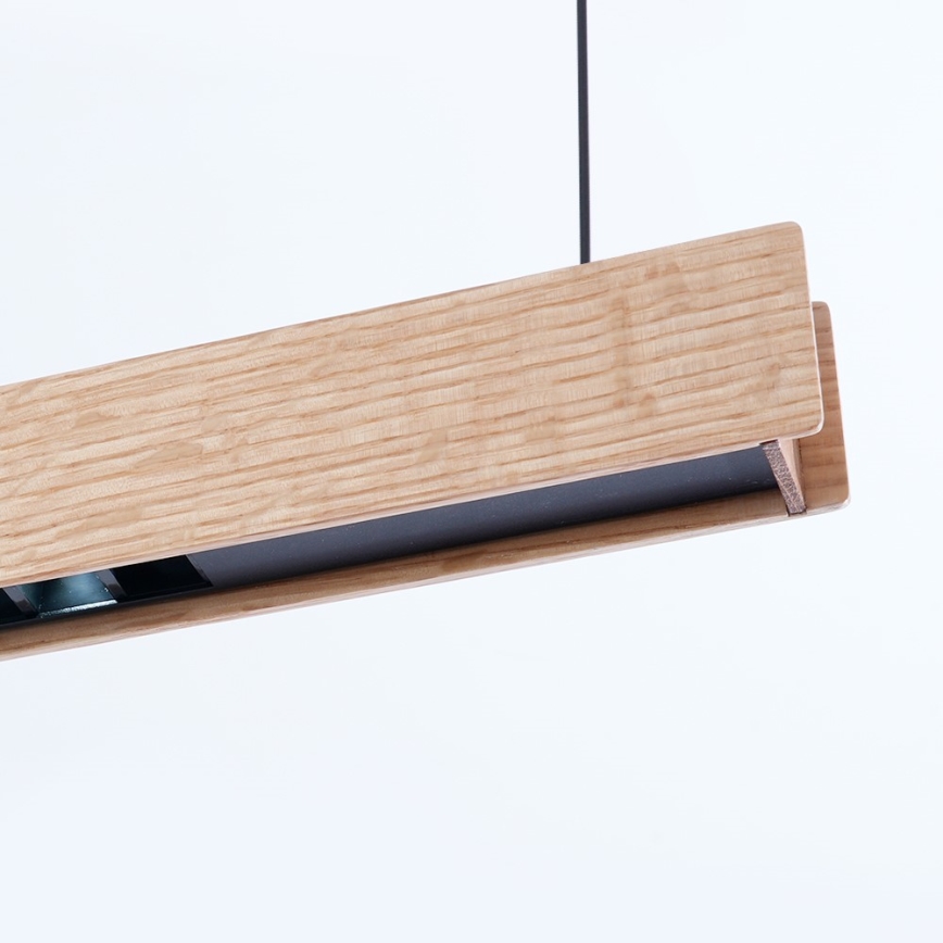 Immax NEO 07304L - LED-dimmbare Hängeleuchte mit Seilaufhängung MADEIRA LED/33W/230V Wi‑Fi Tuya 152 cm Eiche + Fernbedienung