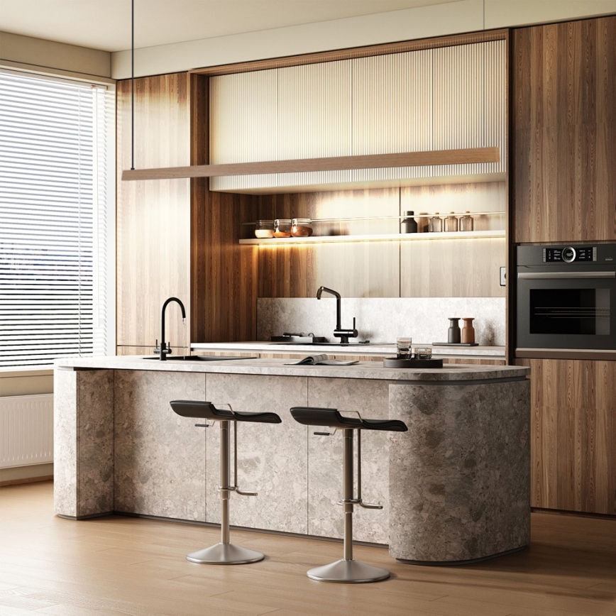 Immax NEO 07305L - LED-dimmbare Pendelleuchte an Seil MADEIRA LED/44W/230V Wi-Fi Tuya 202 cm Eiche + Fernbedienung