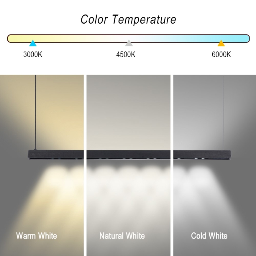 Immax NEO 07306L - MADEIRA LED dimmbare Pendelleuchte mit Seilabhängung LED/26W/230V Wi-Fi Tuya 122 cm schwarz + Fernbedienung