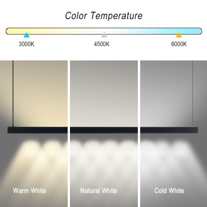 Immax NEO 07307L - dimmbare LED-Pendelleuchte mit Seilaufhängung MADEIRA LED/33W/230V Wi-Fi Tuya 152 cm schwarz + Fernbedienung