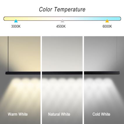 Immax NEO 07308L - LED-dimmbarer Pendelleuchte an Kabel MADEIRA LED/44W/230V Wi-Fi Tuya 202 cm schwarz + Fernbedienung