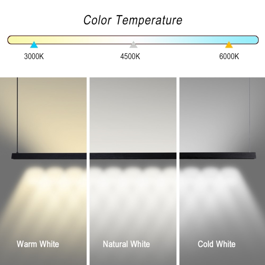 Immax NEO 07308L - LED-dimmbarer Pendelleuchte an Kabel MADEIRA LED/44W/230V Wi-Fi Tuya 202 cm schwarz + Fernbedienung