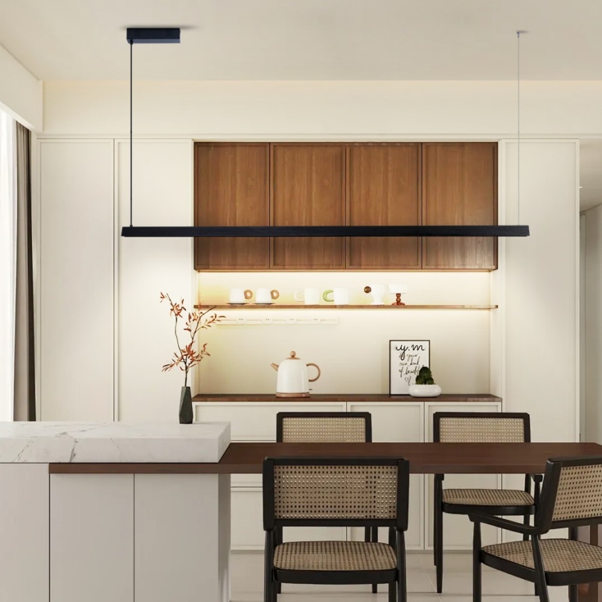 Immax NEO 07308L - LED-dimmbarer Pendelleuchte an Kabel MADEIRA LED/44W/230V Wi-Fi Tuya 202 cm schwarz + Fernbedienung