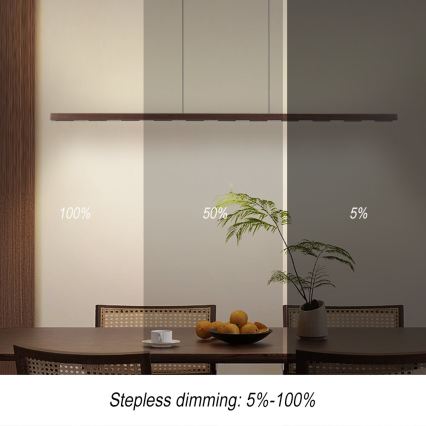 Immax NEO 07309L - LED-dimmbare Pendelleuchte an Kabel mit Sensor MADEIRA LED/37W/230V 157 cm Walnuss