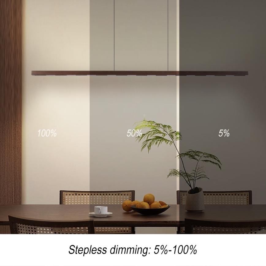 Immax NEO 07309L - LED-dimmbare Pendelleuchte an Kabel mit Sensor MADEIRA LED/37W/230V 157 cm Walnuss