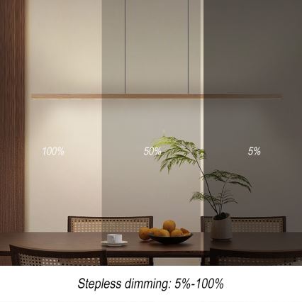 Immax NEO 07310L - LED-dimmbare Pendelleuchte an Kabel mit Sensor MADEIRA LED/37W/230V 157 cm Esche