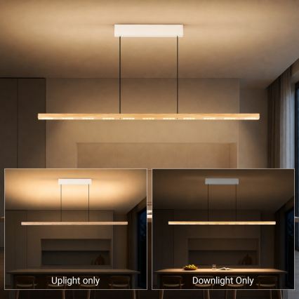 Immax NEO 07310L - LED-dimmbare Pendelleuchte an Kabel mit Sensor MADEIRA LED/37W/230V 157 cm Esche