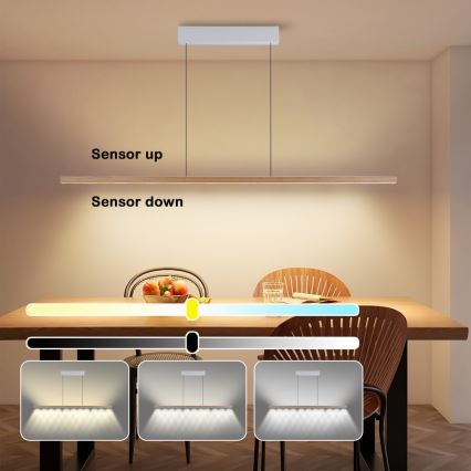 Immax NEO 07310L - LED-dimmbare Pendelleuchte an Kabel mit Sensor MADEIRA LED/37W/230V 157 cm Esche