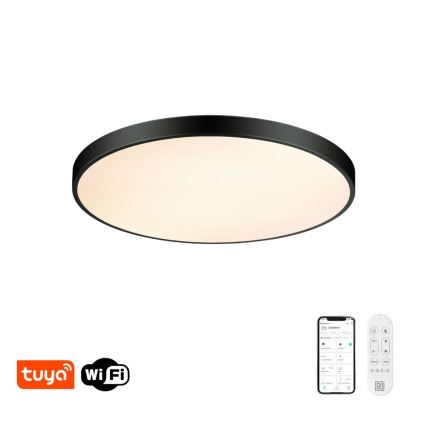 Immax NEO 07313L - LED-dimmbare Deckenleuchte SEMPLICI LED/96W/230V Ø 80 cm Wi-Fi Tuya schwarz + Fernbedienung