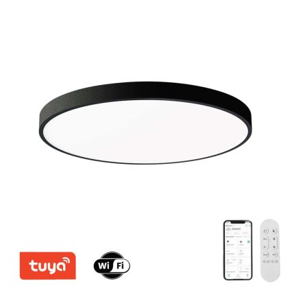 Immax NEO 07314L - LED-dimmbare Deckenleuchte SEMPLICI LED/128W/230V Ø 100 cm Wi-Fi Tuya schwarz + Fernbedienung