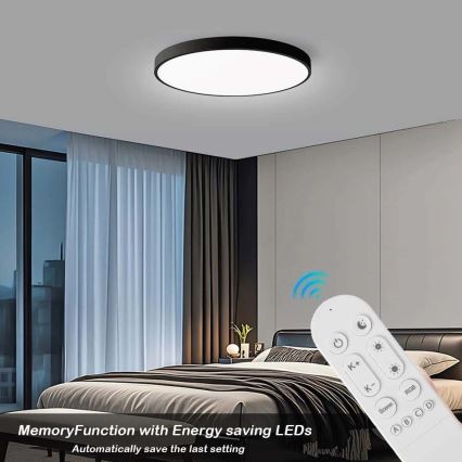 Immax NEO 07314L - LED-dimmbare Deckenleuchte SEMPLICI LED/128W/230V Ø 100 cm Wi-Fi Tuya schwarz + Fernbedienung