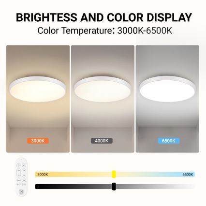 Immax NEO 07315L - LED-dimmbare Deckenleuchte SEMPLICI LED/96W/230V Ø 80 cm Wi-Fi Tuya weiß + Fernbedienung