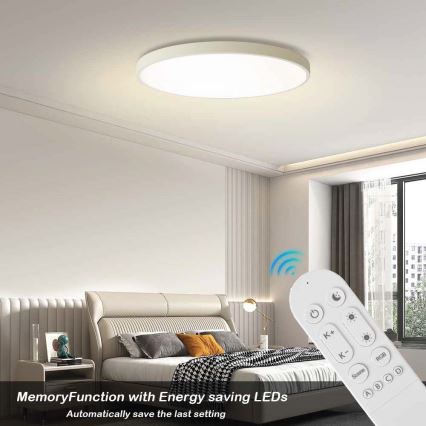Immax NEO 07315L - LED-dimmbare Deckenleuchte SEMPLICI LED/96W/230V Ø 80 cm Wi-Fi Tuya weiß + Fernbedienung