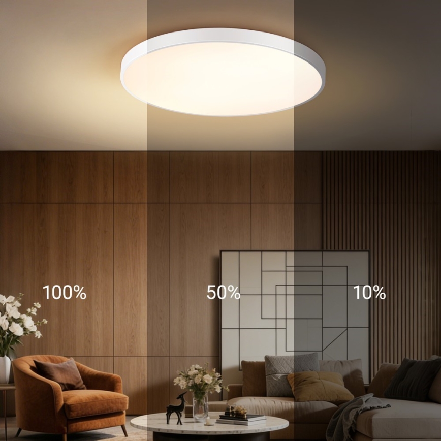Immax NEO 07315L - LED-dimmbare Deckenleuchte SEMPLICI LED/96W/230V Ø 80 cm Wi-Fi Tuya weiß + Fernbedienung