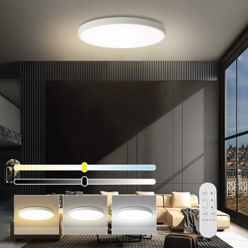 Immax NEO 07315L - LED-dimmbare Deckenleuchte SEMPLICI LED/96W/230V Ø 80 cm Wi-Fi Tuya weiß + Fernbedienung