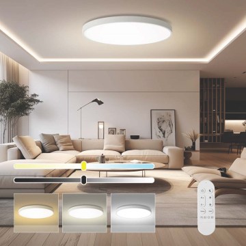 Immax NEO 07316L - LED-dimmbare Deckenleuchte SEMPLICI LED, 128 W, 230 V, Ø 100 cm, Wi-Fi Tuya, weiß + Fernbedienung