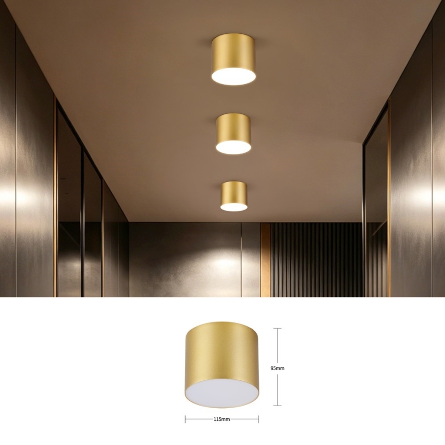 Immax NEO 07317L - dimmbare LED-Deckenleuchte RONDATE, 18 W, 230 V, Ø 11,5 cm, Tuya Wi‑Fi, goldfarben