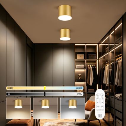 Immax NEO 07318L - Dimmbare LED-Deckenleuchte RONDATE LED/32W/230V Ø 16,5 cm Wi-Fi Tuya, goldfarben